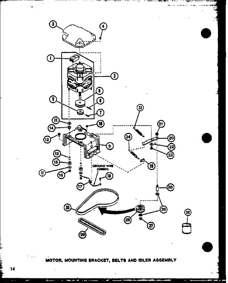 MOTOR Diagram and Parts List for LWD352 P7762114W W Amana Washer