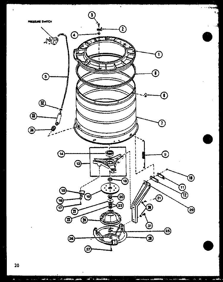 Page 8 Diagram and Parts List for LWD352 P7762114W W Amana Washer