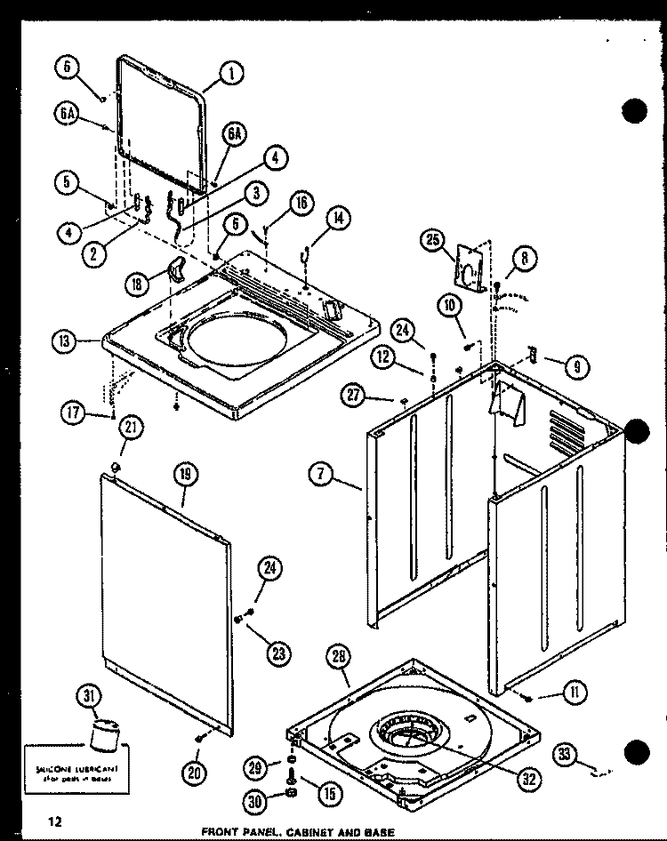 FRONT PANEL Diagram and Parts List for LW3403G P1118420W G Amana Washer
