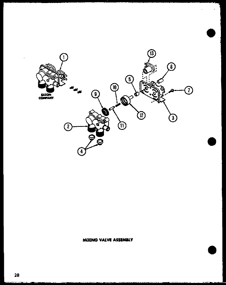 MIXING VALVE ASSY Diagram and Parts List for LW3403G P1118420W G Amana Washer