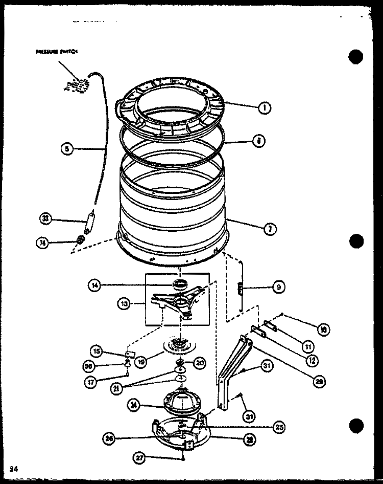Page 15 Diagram and Parts List for LW2201L P1118403W L Amana Washer