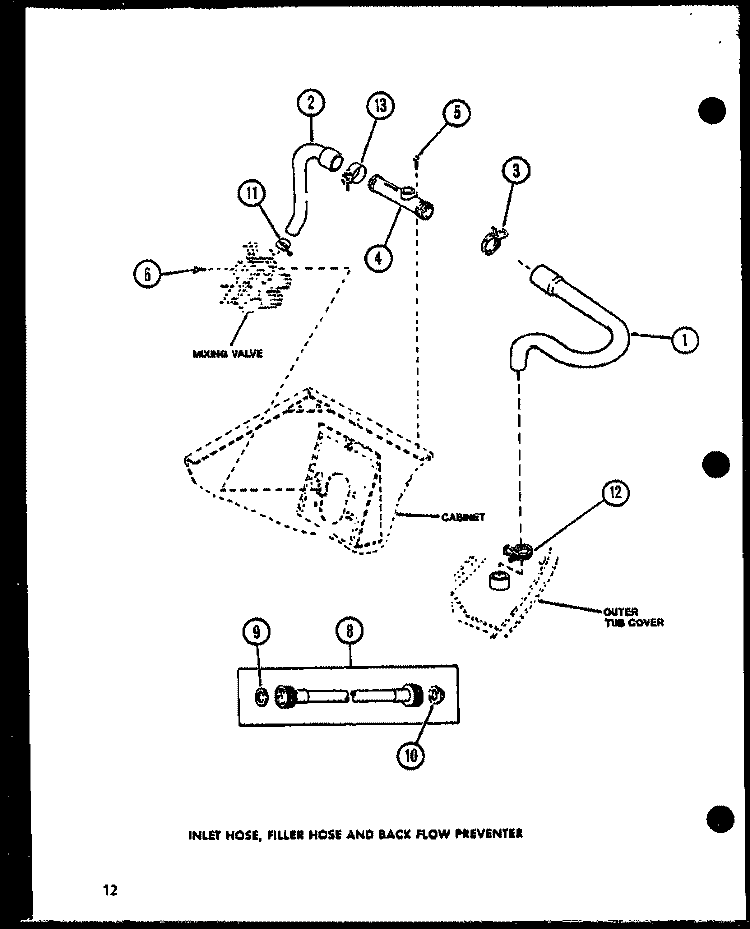 INLET HOSE Diagram and Parts List for LW3903L P1122404W L Amana Washer