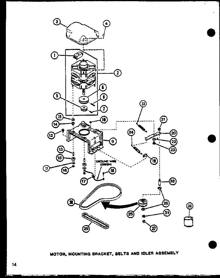 MOTOR Diagram and Parts List for LW3903L P1122404W L Amana Washer