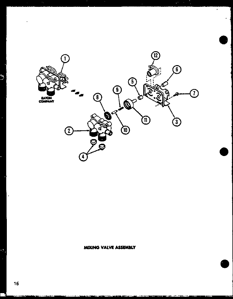MIXING VALVE ASSY Diagram and Parts List for LW3903L P1122404W L Amana Washer