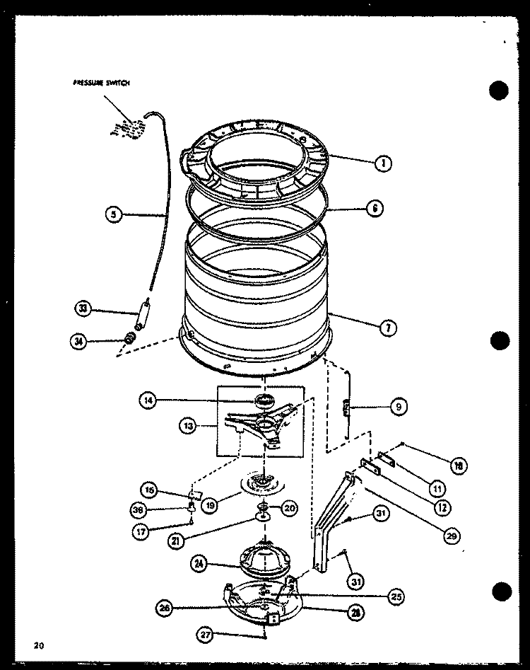 Page 8 Diagram and Parts List for LW3903L P1122404W L Amana Washer