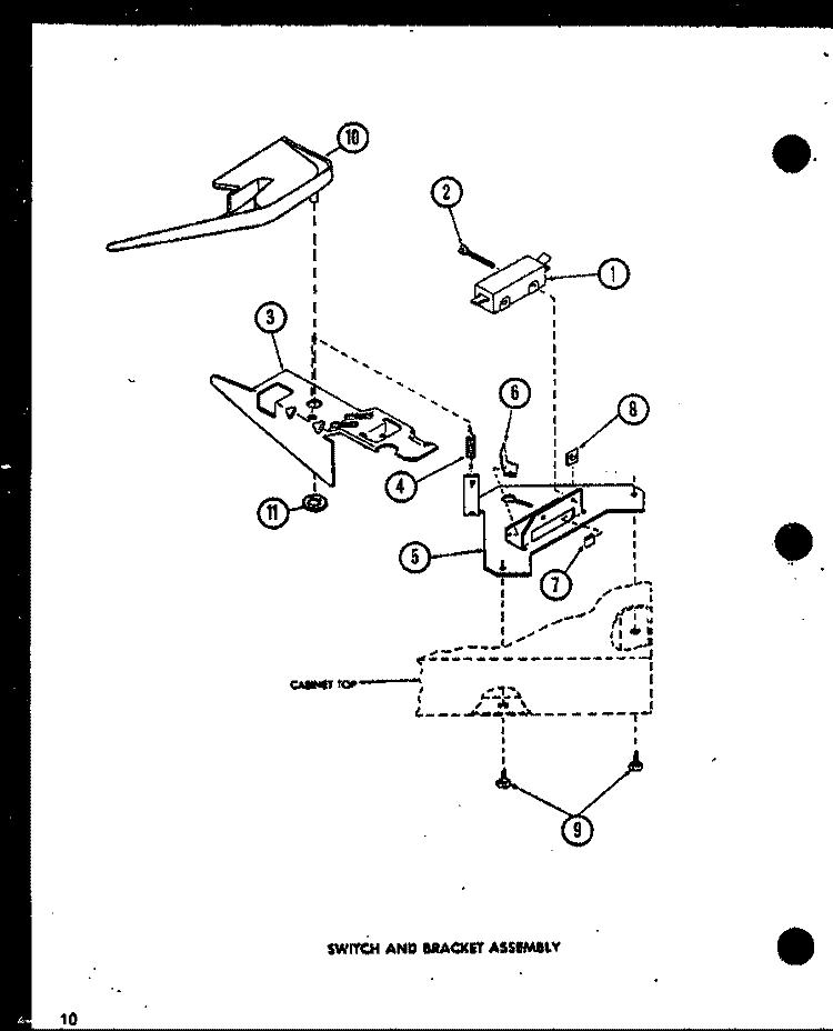 SWITCH AND BRACKET ASSY Diagram and Parts List for CW9003 P7804725W Crosley Washer