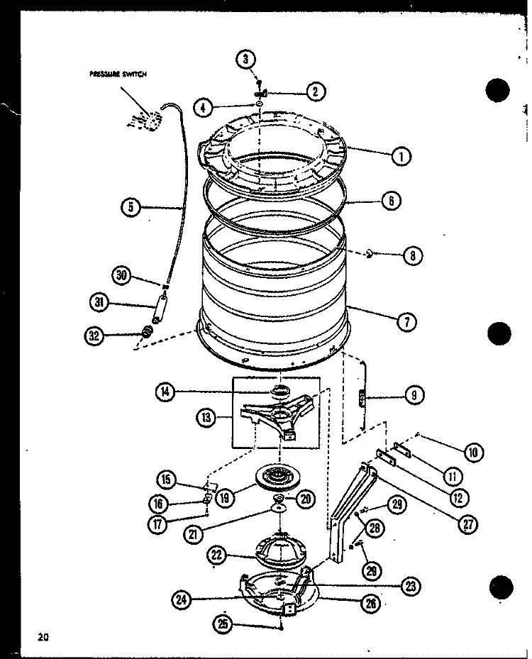 Page 8 Diagram and Parts List for CW9003 P7804725W Crosley Washer