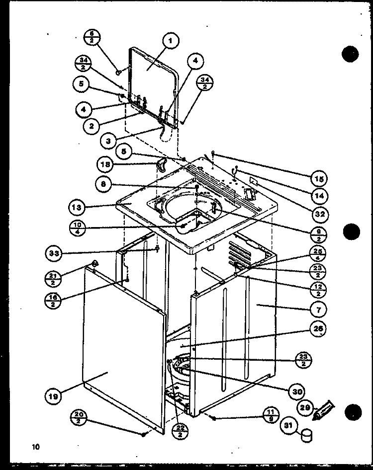 Page 3 Diagram and Parts List for CW2502L P1128404W Amana Washer