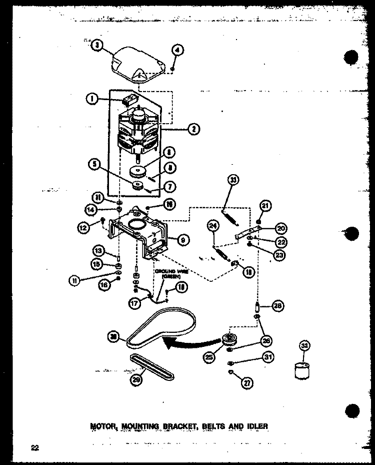 MOTOR Diagram and Parts List for LW3303L P1164318W L Amana Washer