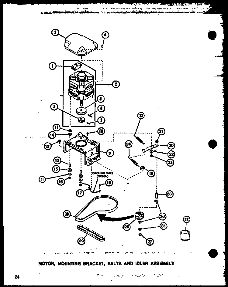 MOTOR Diagram and Parts List for LW3403L P1164321W L Amana Washer