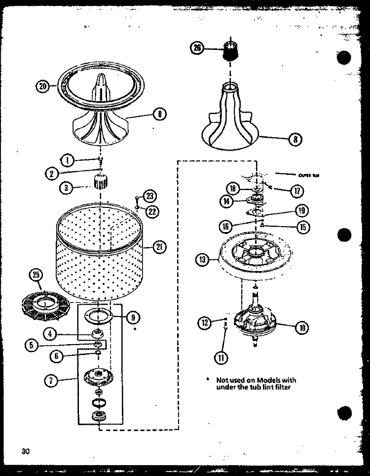 Page 14 Diagram and Parts List for LW3303L P1164318W L Amana Washer