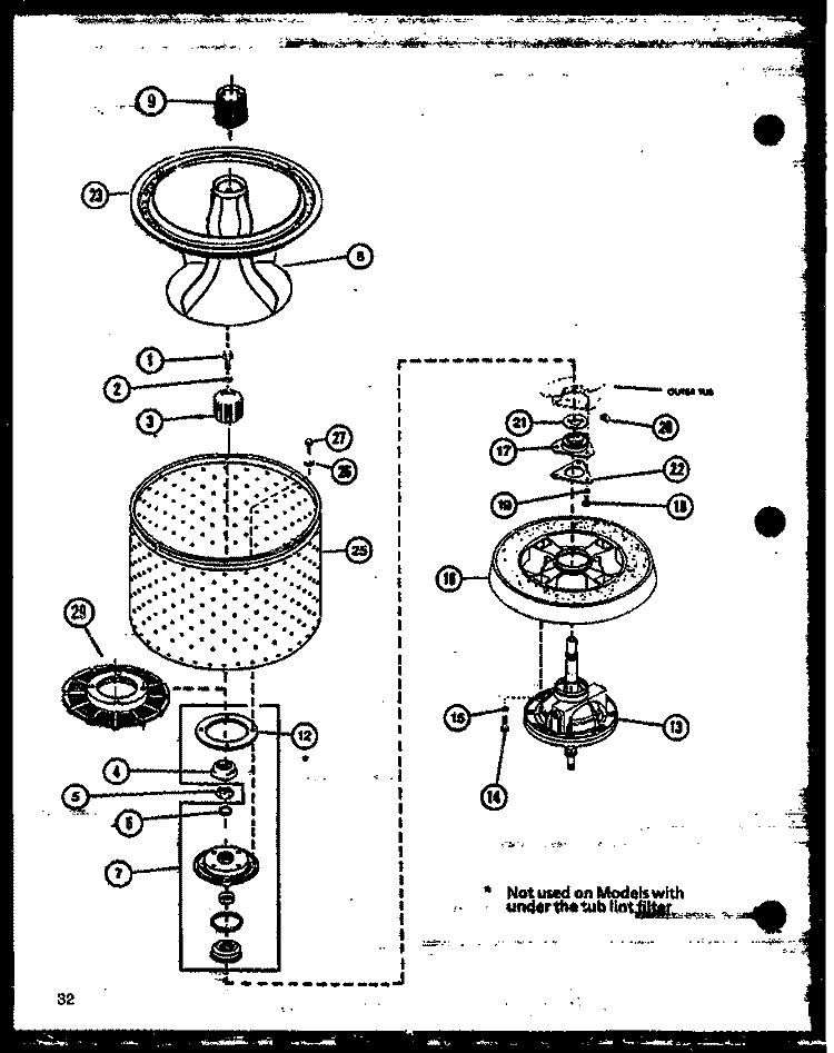 Page 15 Diagram and Parts List for LW3403L P1164321W L Amana Washer