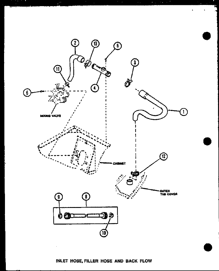 INLET HOSE Diagram and Parts List for LW3603L P1122406W L Amana Washer