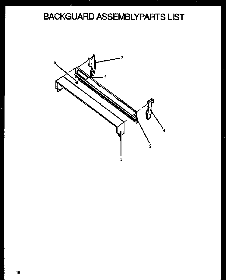 Backguard Assembly Diagram and Parts List for SBE22AX P1142412NL Amana Range
