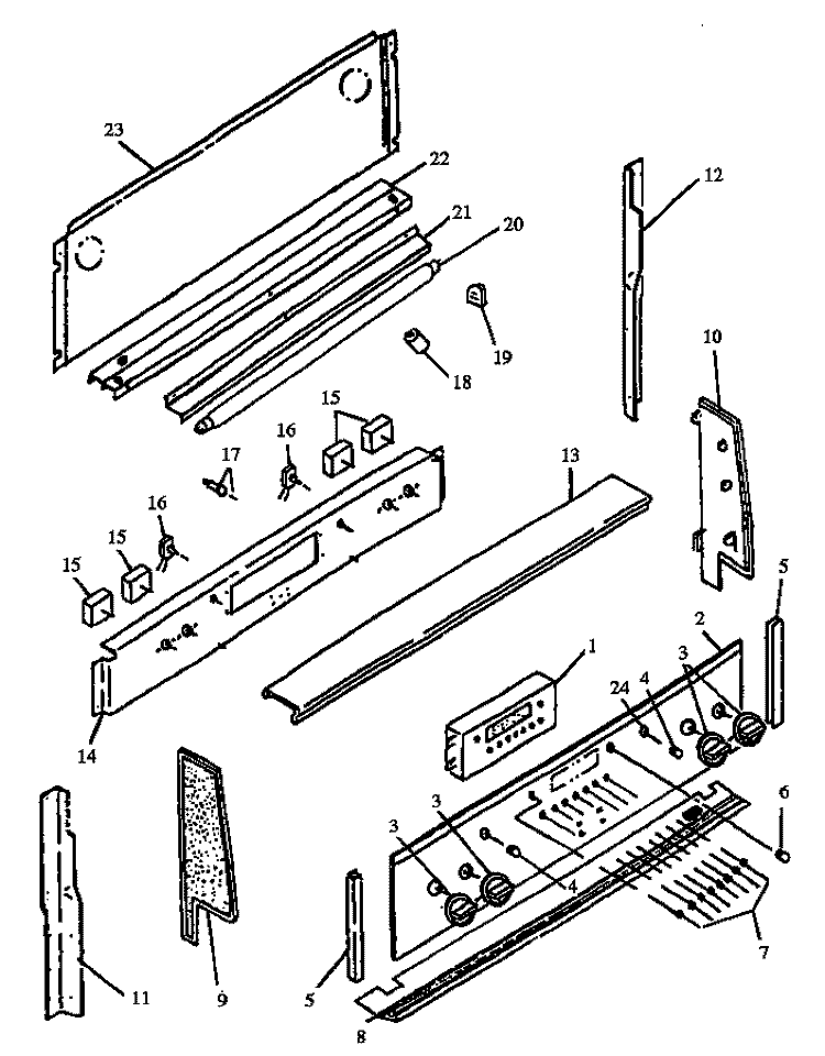 BACKGUARD Diagram and Parts List for CARR632NWW P1142620NWW Amana Range