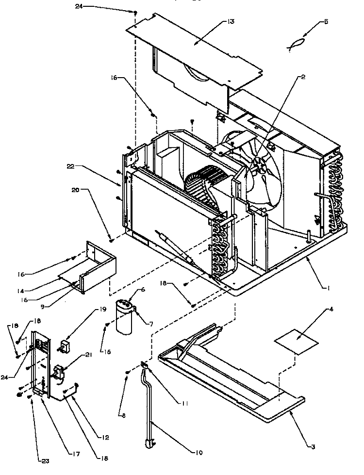 CONTROL PANEL & MISC CHASSIS PARTS Diagram and Parts List for C102B P1184103R Amana Air Conditioner