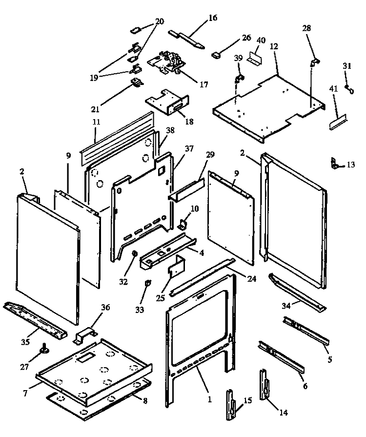 OVEN CAVITY ASSY Diagram and Parts List for PHU202UWW P1130735NWW Maytag Range