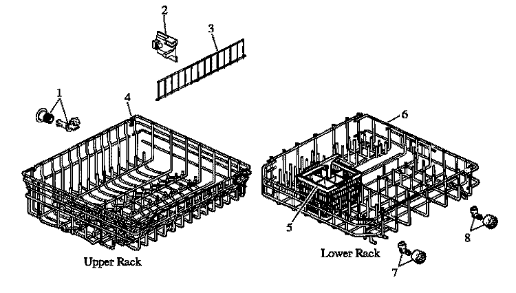 Page 1 Diagram and Parts List for DU5000B,W P1109502W Amana Dishwasher