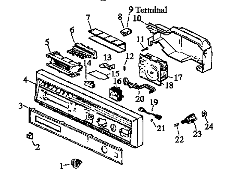 Page 3 Diagram and Parts List for DU5000B,W P1109502W Amana Dishwasher