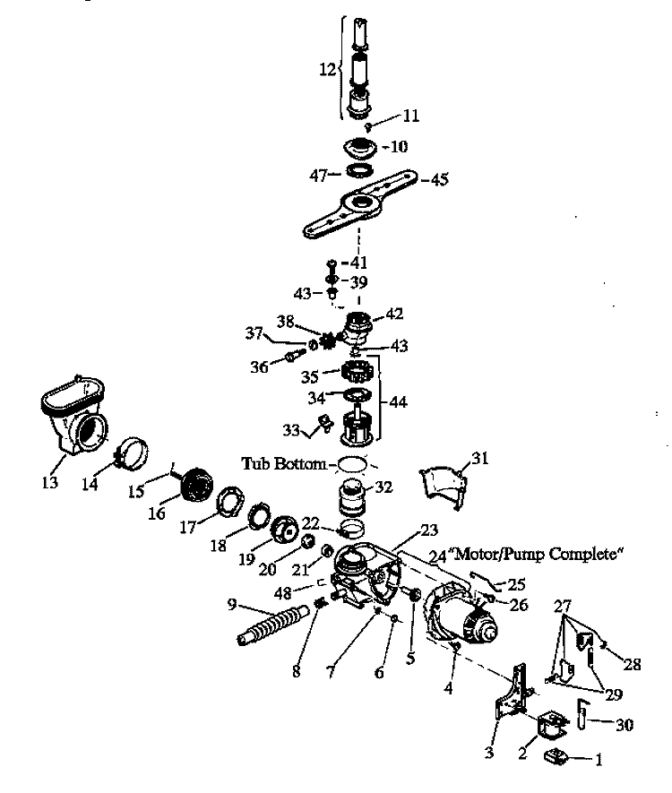Page 5 Diagram and Parts List for DU5000B,W P1109502W Amana Dishwasher