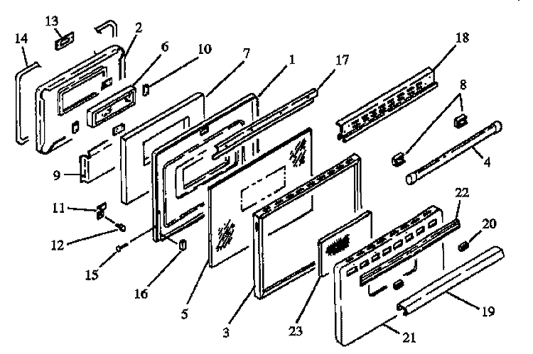 OVEN DOOR Diagram and Parts List for RST369/ALL RST369/AL L Caloric Range