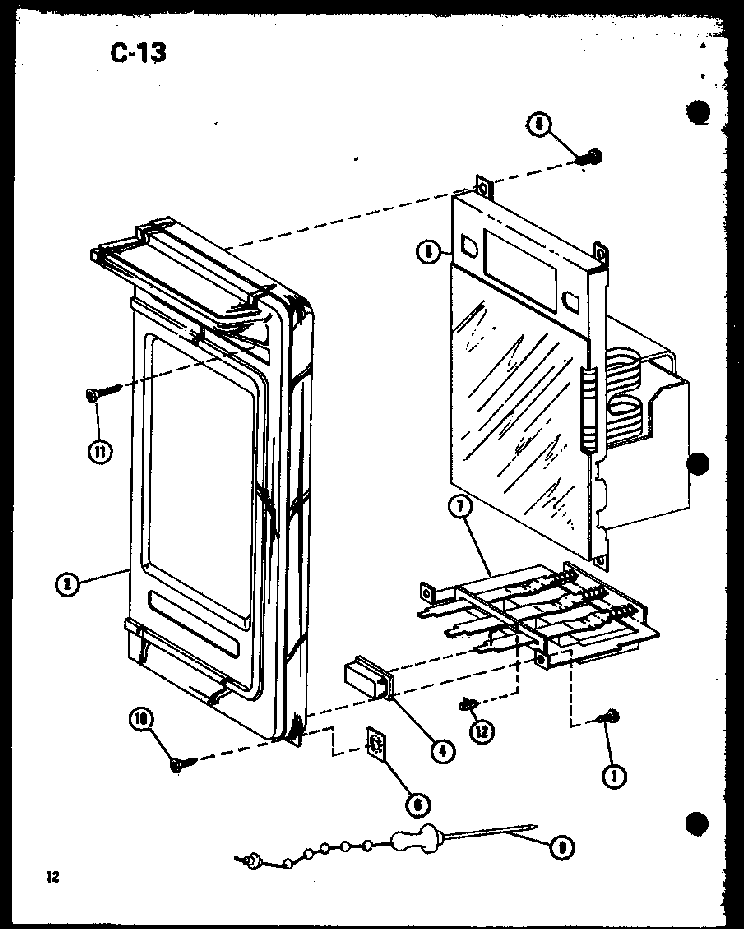 Control Panel Diagram and Parts List for RR-1010 P75414-4M Amana Microwave