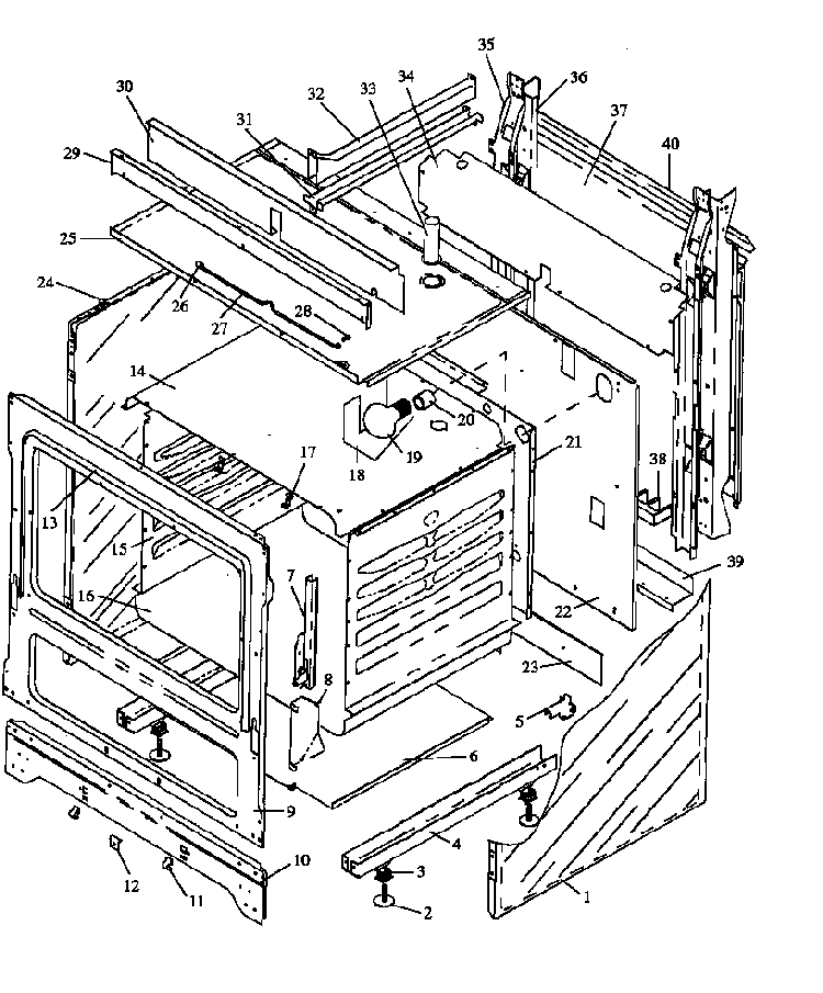 Cabinet Diagram and Parts List for EHN3802L P1143207NL Caloric Range