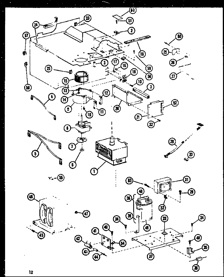 Page 4 Diagram and Parts List for RV-10 P7458201M Amana Microwave