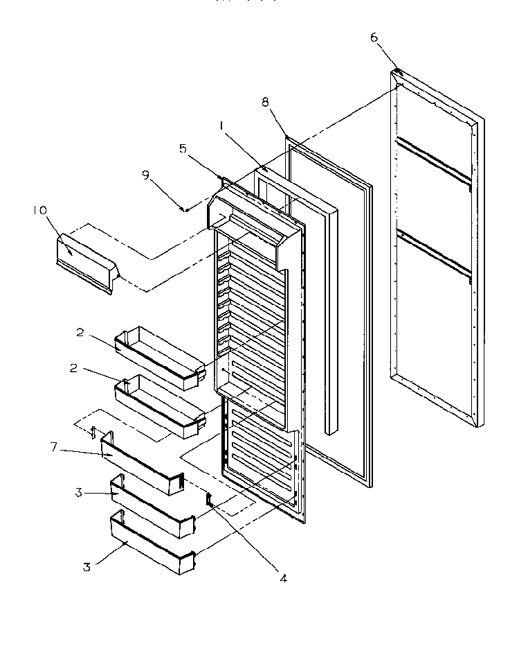 Refrigerator Door Diagram and Parts List for SGD521SBL-P1197101WL  Amana Refrigerator