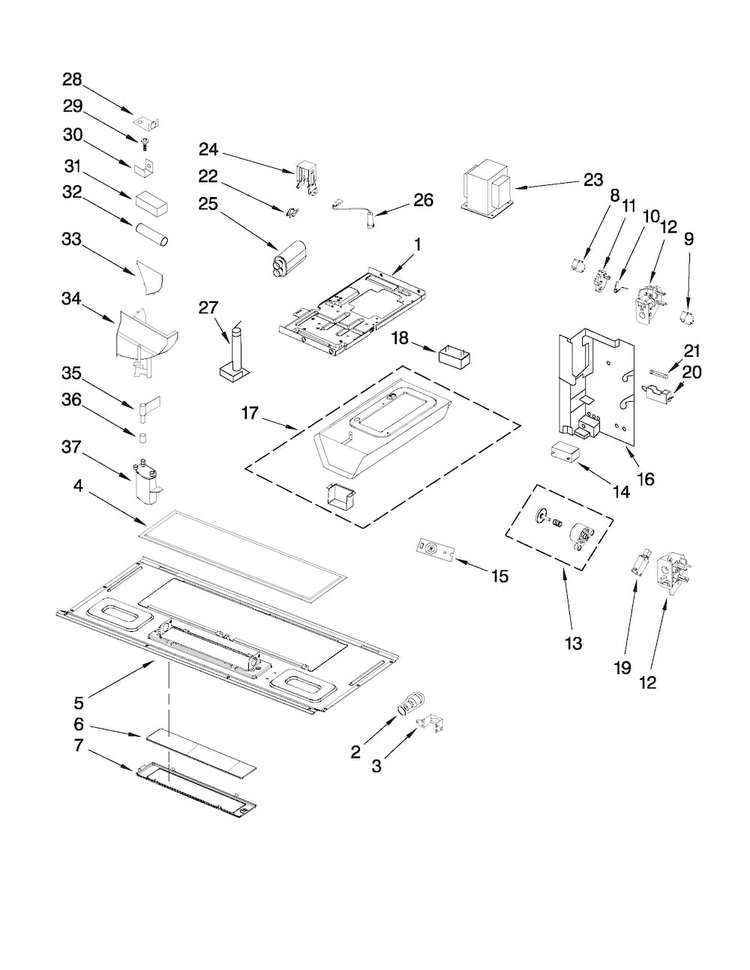 Interior And Ventilation Parts Diagram and Parts List for JMV9186WP0  Jenn-Air Microwave