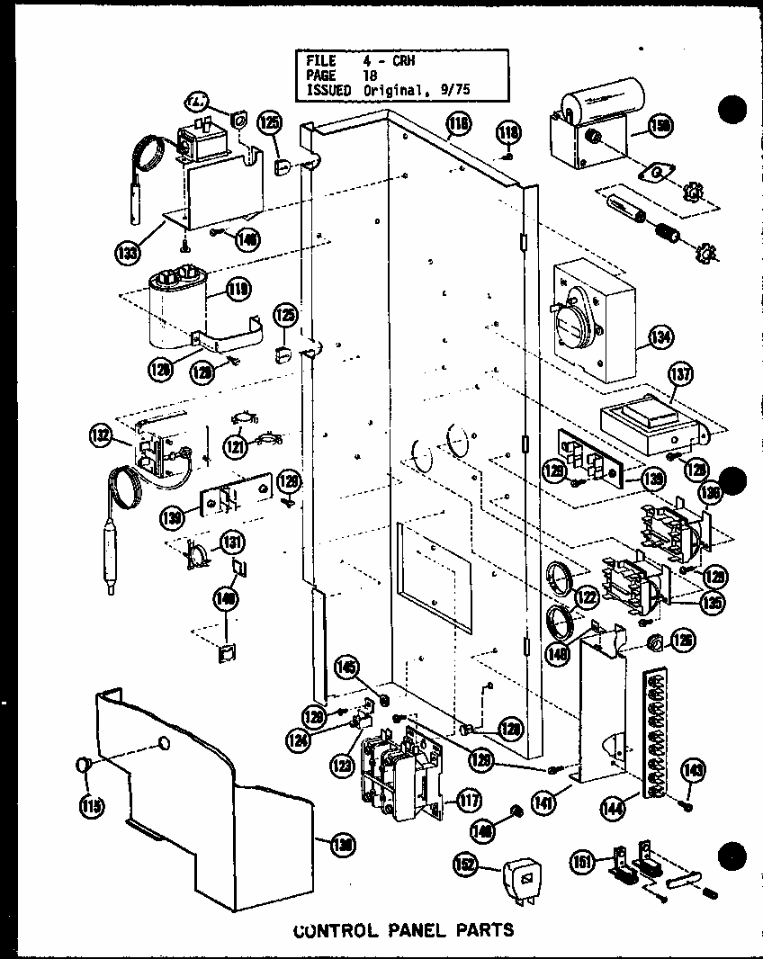Control Panel Parts (crh5-1/p55200-25c) Diagram and Parts List for CRH5-1 P55200-25C Amana Air Conditioner