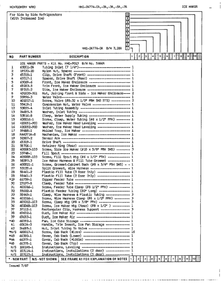 Ice Maker Page 2 Diagram and Parts List for 24774A  Admiral Refrigerator