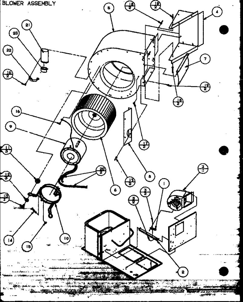 Blower Assembly 2 Diagram and Parts List for D9836806  Amana Air Conditioner