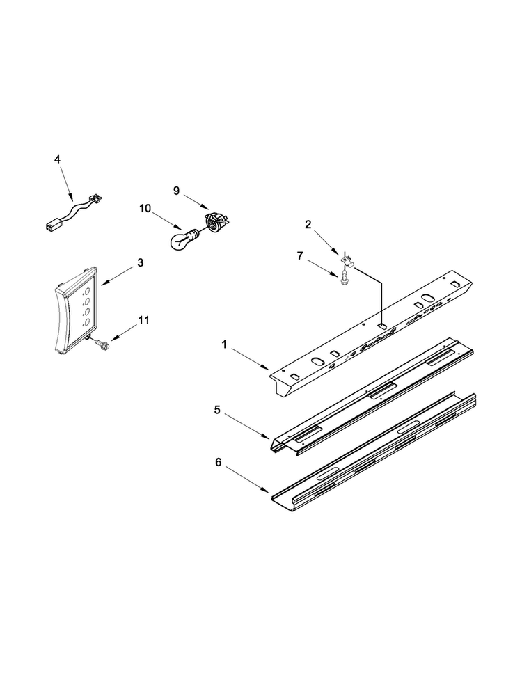 Control Panel Parts Diagram and Parts List for JS48SEDUDW15  Jenn-Air Refrigerator