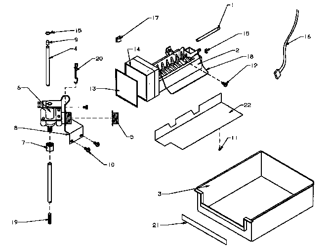 Add-on Ice Maker Assembly Diagram and Parts List for IC2-IC2-ASSEMBLY  Amana Ice Maker