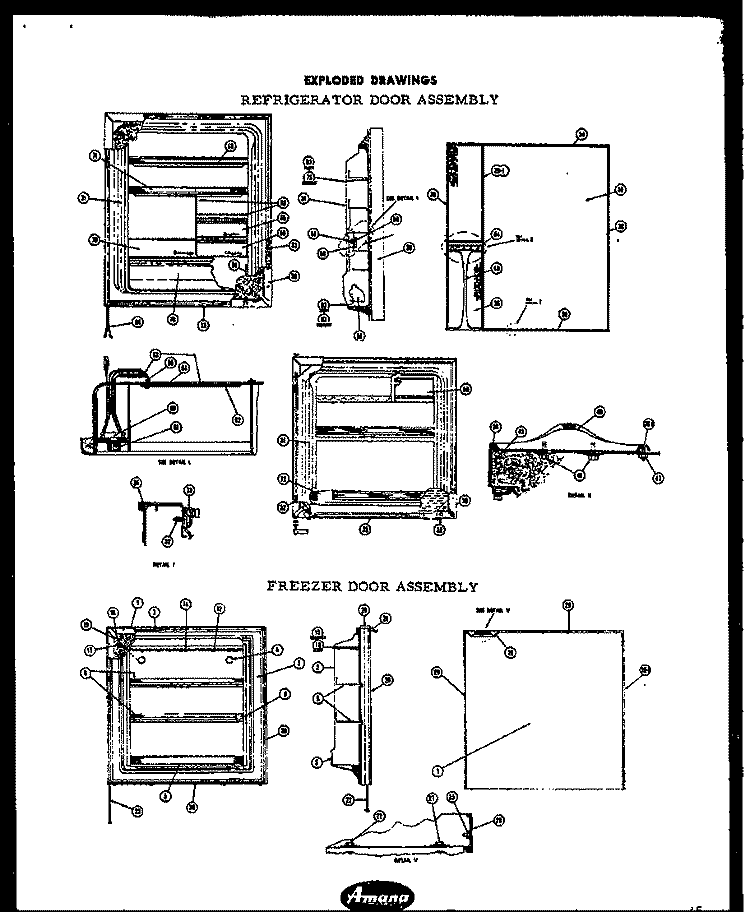 REF DOOR ASSY Diagram and Parts List for BFR105L  Amana Refrigerator
