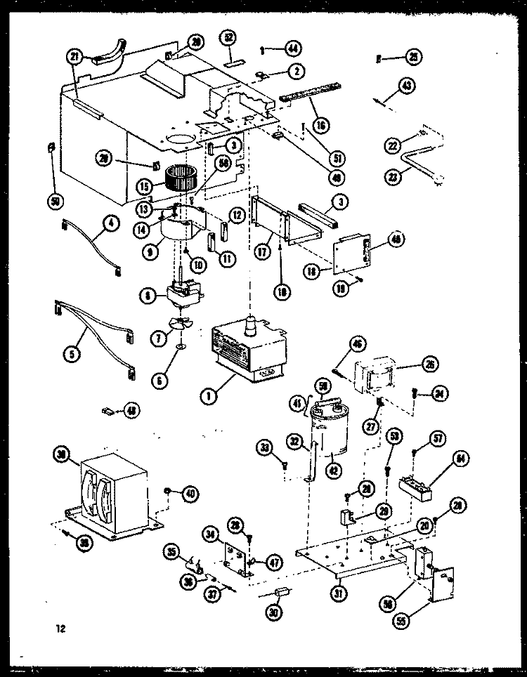 Page 4 Diagram and Parts List for RV10 P7508502M Amana Microwave