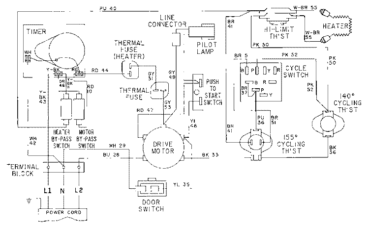 WIRING INFORMATION Diagram and Parts List for MDE10CSADL  Maytag Dryer