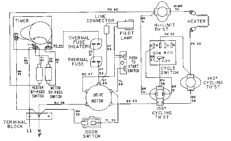 WIRING INFORMATION Diagram and Parts List for MDE13CSAGW  Maytag Dryer