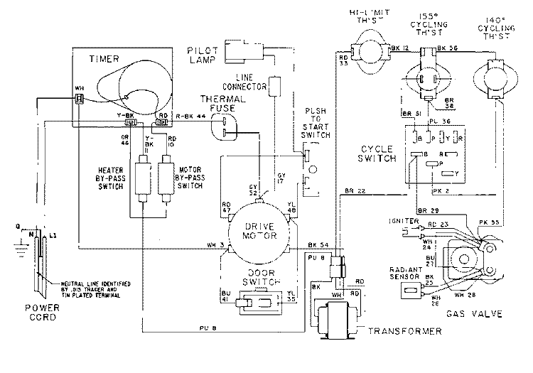 WIRING INFORMATION Diagram and Parts List for MDG12CSEGW  Maytag Dryer
