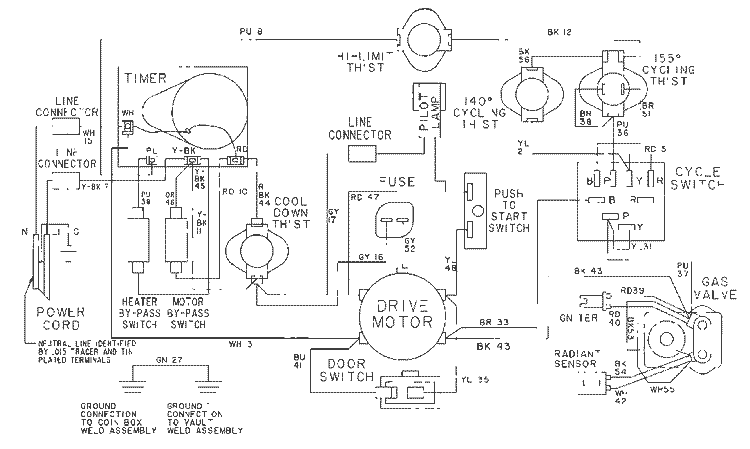 WIRING INFORMATION Diagram and Parts List for MDG13CSABW  Maytag Dryer