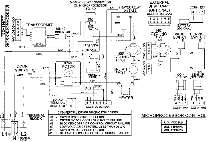 WIRING INFORMATION Diagram and Parts List for MDE14PDACL  Maytag Dryer