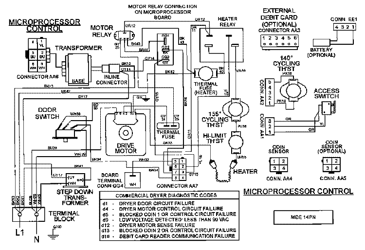 WIRING INFORMATION Diagram and Parts List for MDE14PNAGW  Maytag Dryer