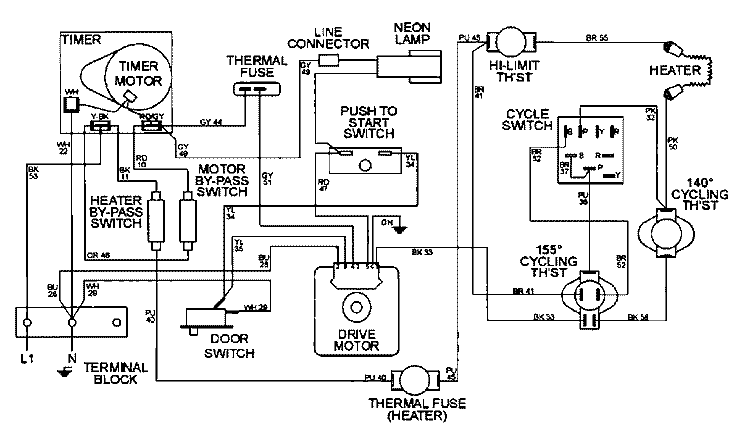 WIRING INFORMATION Diagram and Parts List for MDE16CSAGW  Maytag Dryer