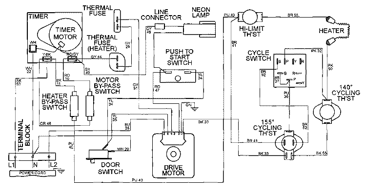 WIRING INFORMATION (MDE16CSAZQ) Diagram and Parts List for MDE16CSAZQ  Maytag Dryer