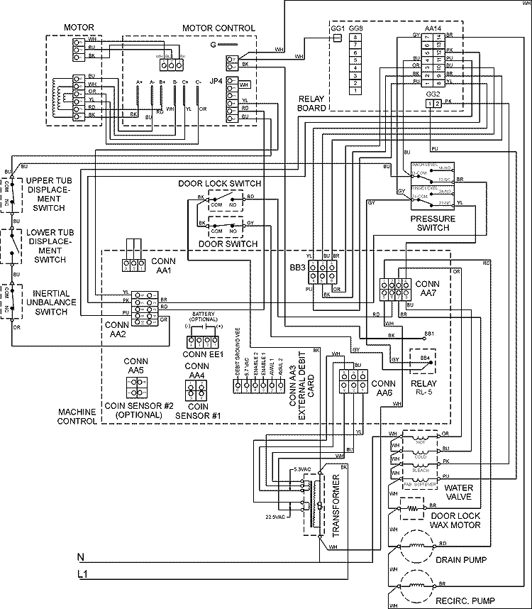 WIRING INFORMATION Diagram and Parts List for MAH20PRDWW  Maytag Washer