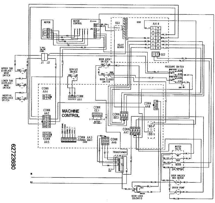 WIRING INFORMATION Diagram and Parts List for MAH21PNAWW  Maytag Washer