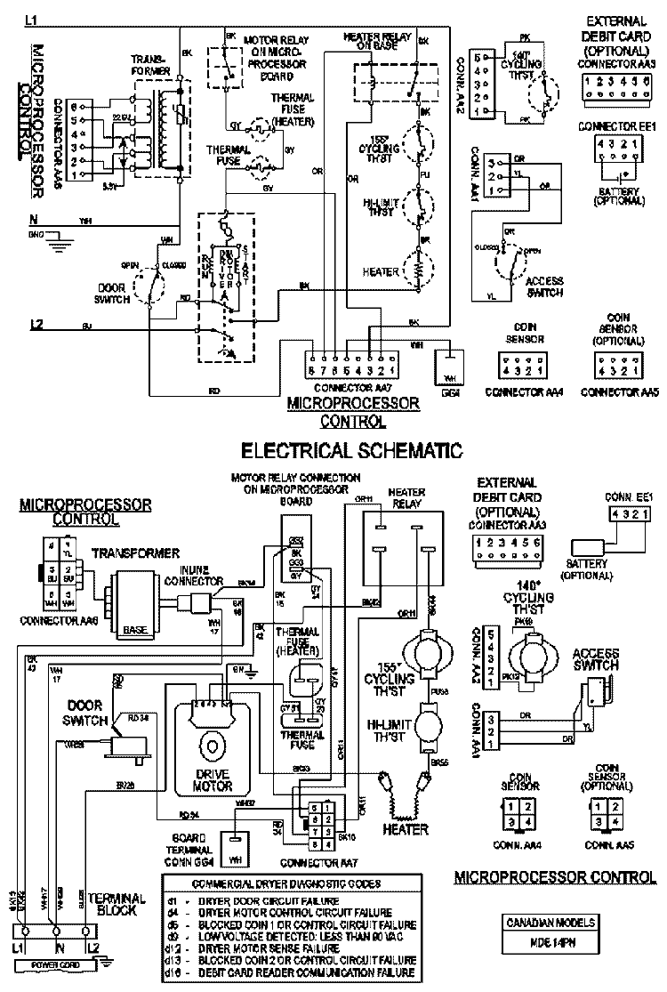 WIRING INFORMATION Diagram and Parts List for MDE21PNAZW  Maytag Dryer