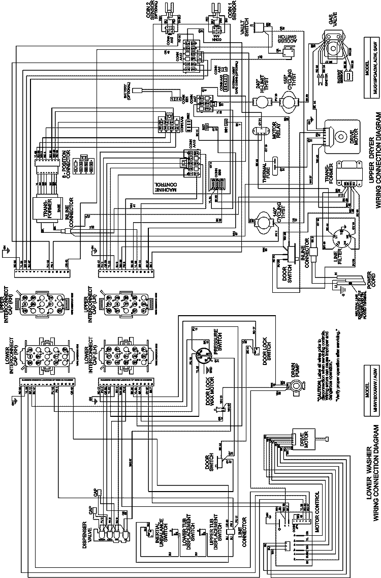 WIRING INFORMATION Diagram and Parts List for MLG19PDAEW  Maytag Washer Dryer Combo