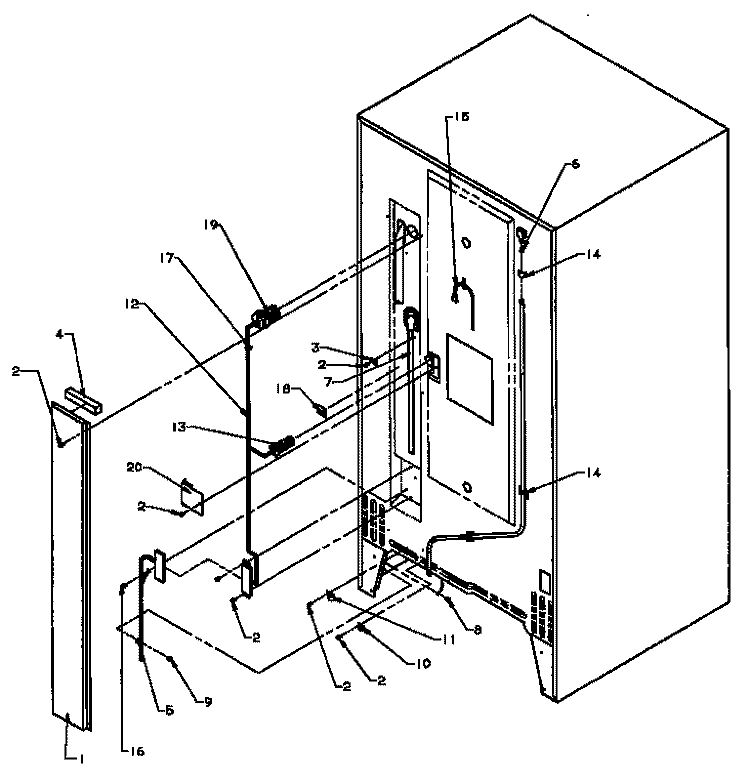 BACK UNIT Diagram and Parts List for 85165 P1117113W E Amana Refrigerator